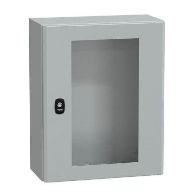 NSYS3D5420T - Wall mounted steel enclosure, Spacial S3D, transparent door, without mounting plate, 500x400x200mm, IP66, IK08 - Schneider Electric - Wall mounted steel enclosure, Spacial S3D, transparent door, without mounting plate, 500x400x200mm, IP66, IK08 - Schneider Electric - 0