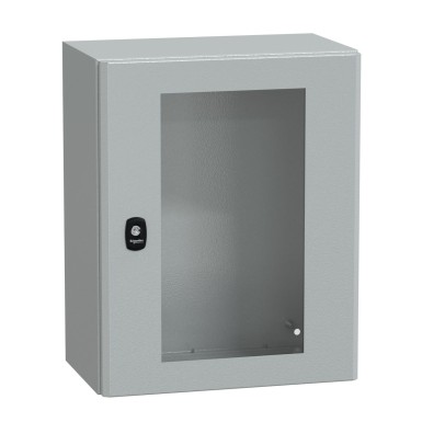 NSYS3D5425T - Wall mounted steel enclosure, Spacial S3D, transparent door, without mounting plate, 500x400x250mm, IP66, IK08 - Schneider Electric - Wall mounted steel enclosure, Spacial S3D, transparent door, without mounting plate, 500x400x250mm, IP66, IK08 - Schneider Electric - 0