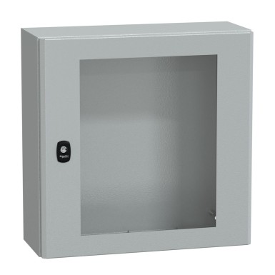 NSYS3D5520T - Wall mounted steel enclosure, Spacial S3D, transparent door, without mounting plate, 500x500x200mm, IP66, IK08 - Schneider Electric - Wall mounted steel enclosure, Spacial S3D, transparent door, without mounting plate, 500x500x200mm, IP66, IK08 - Schneider Electric - 0