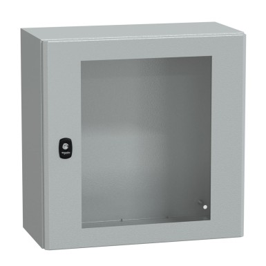 NSYS3D5525T - Wall mounted steel enclosure, Spacial S3D, transparent door, without mounting plate, 500x500x250mm, IP66, IK08 - Schneider Electric - Wall mounted steel enclosure, Spacial S3D, transparent door, without mounting plate, 500x500x250mm, IP66, IK08 - Schneider Electric - 0