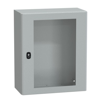 NSYS3D6525T - Wall mounted steel enclosure, Spacial S3D, transparent door, without mounting plate, 600x500x250mm, IP66, IK08 - Schneider Electric - Wall mounted steel enclosure, Spacial S3D, transparent door, without mounting plate, 600x500x250mm, IP66, IK08 - Schneider Electric - 0