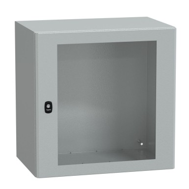 NSYS3D6640T - Wall mounted steel enclosure, Spacial S3D, transparent door, without mounting plate, 600x600x400mm, IP66, IK08 - Schneider Electric - Wall mounted steel enclosure, Spacial S3D, transparent door, without mounting plate, 600x600x400mm, IP66, IK08 - Schneider Electric - 0