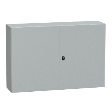 NSYS3D81230D - Wall mounted steel enclosure, Spacial S3D, double plain door, without mounting plate, 800x1200x300mm, IP55, IK10 - Schneider Electric - Wall mounted steel enclosure, Spacial S3D, double plain door, without mounting plate, 800x1200x300mm, IP55, IK10 - Schneider Electric - 0