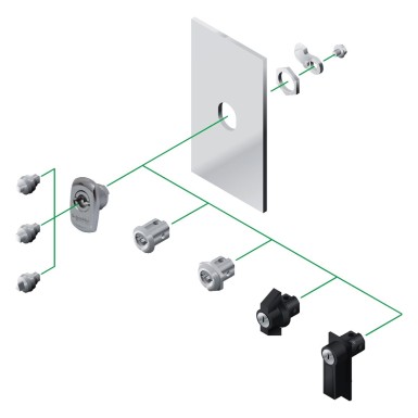 NSYSTDCSX - Replace. round lock, DB 3mm, for Spacial S3X enclosure, chrome-plated zamak - Schneider Electric - Replace. round lock, DB 3mm, for Spacial S3X enclosure, chrome-plated zamak - Schneider Electric - 1