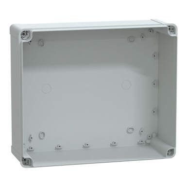 NSYTBS342912T - ABS box IP66 IK07 RAL7035 Int.H325W275D120 Ext.H341W291D128 Transp.cover H20 - Schneider Electric - ABS box IP66 IK07 RAL7035 Int.H325W275D120 Ext.H341W291D128 Transp.cover H20 - Schneider Electric - 1