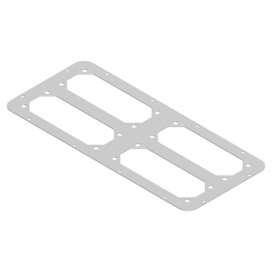 NSYTLG4FL - With 4 FL21 cutouts for S3D encl. RAL7035. L495xW220 - Schneider Electric - With 4 FL21 cutouts for S3D encl. RAL7035. L495xW220 - Schneider Electric - 0