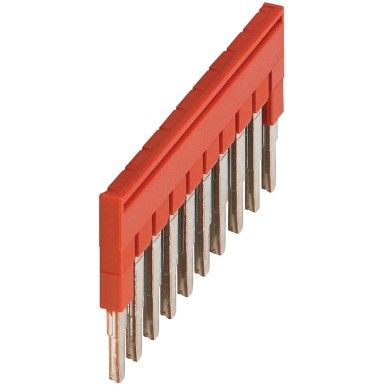 NSYTRAL210 - Plug-in bridge, Linergy TR, 10 points, for 2.5mmІ terminal blocks, red, 10 way, set of 10 - Schneider Electric - Plug-in bridge, Linergy TR, 10 points, for 2.5mmІ terminal blocks, red, 10 way, set of 10 - Schneider Electric - 0