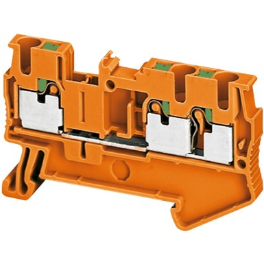 NSYTRP23AR - Terminal block, Linergy TR, push-in type, feed through, 3 points, 2.5mmІ, orange, set of 50 - Schneider Electric - Terminal block, Linergy TR, push-in type, feed through, 3 points, 2.5mmІ, orange, set of 50 - Schneider Electric - 0