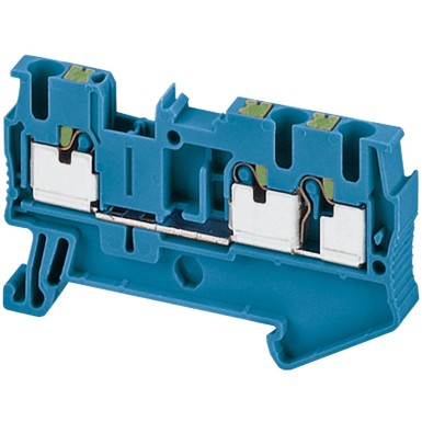 NSYTRP23BL - Terminal block, Linergy TR, push-in type, feed through, 3 points, 2.5mmІ, blue, set of 50 - Schneider Electric - Terminal block, Linergy TR, push-in type, feed through, 3 points, 2.5mmІ, blue, set of 50 - Schneider Electric - 0