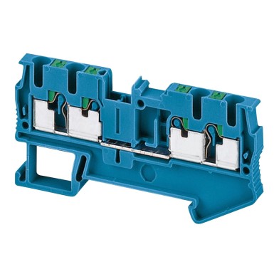 NSYTRP24BL - Terminal block, Linergy TR, push-in type, feed through, 4 points, 2.5mmІ, blue, set of 50 - Schneider Electric - Terminal block, Linergy TR, push-in type, feed through, 4 points, 2.5mmІ, blue, set of 50 - Schneider Electric - 0