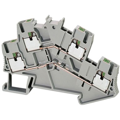 NSYTRP24D - Terminal block, Linergy TR, push-in type, feed through, 2 level, 4 points, 2.5mmІ, grey, set of 50 - Schneider Electric - Terminal block, Linergy TR, push-in type, feed through, 2 level, 4 points, 2.5mmІ, grey, set of 50 - Schneider Electric - 0