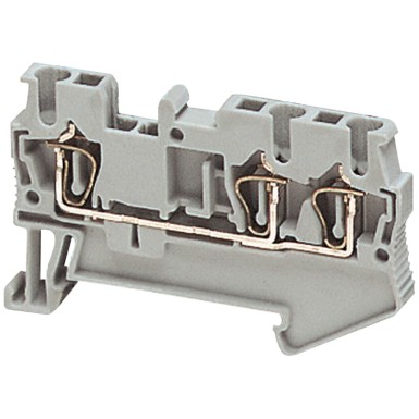 NSYTRR23 - Terminal block, Linergy TR, spring type, feed through, 3 points, 2.5mmІ, grey, set of 50 - Schneider Electric - Terminal block, Linergy TR, spring type, feed through, 3 points, 2.5mmІ, grey, set of 50 - Schneider Electric - 0