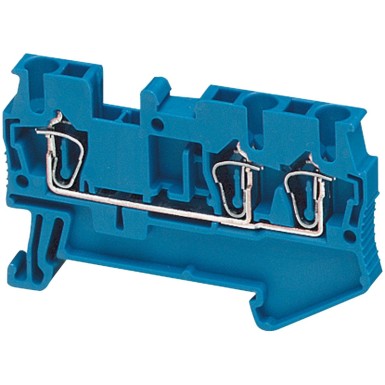 NSYTRR23BL - Terminal block, Linergy TR, spring type, feed through, 3 points, 2.5mmІ, blue, set of 50 - Schneider Electric - Terminal block, Linergy TR, spring type, feed through, 3 points, 2.5mmІ, blue, set of 50 - Schneider Electric - 0