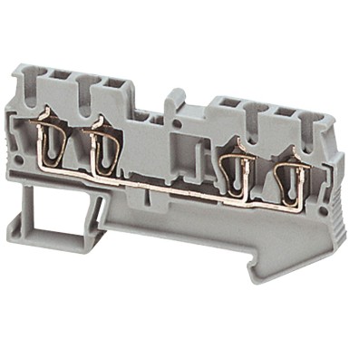 NSYTRR24 - Terminal block, Linergy TR, spring type, feed through, 4 points, 2.5mmІ, grey, set of 50 - Schneider Electric - Terminal block, Linergy TR, spring type, feed through, 4 points, 2.5mmІ, grey, set of 50 - Schneider Electric - 0