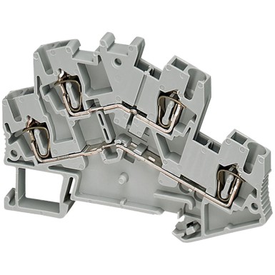 NSYTRR24D - Terminal block, Linergy TR, spring type, feed through, 2 level, 4 points, 2.5mmІ, grey, set of 50 - Schneider Electric - Terminal block, Linergy TR, spring type, feed through, 2 level, 4 points, 2.5mmІ, grey, set of 50 - Schneider Electric - 0