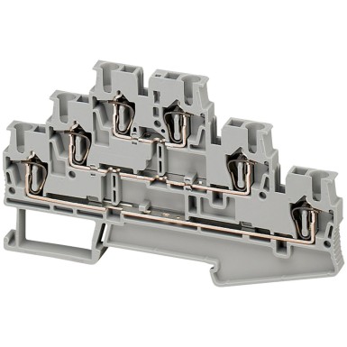 NSYTRR26T - Terminal block, Linergy TR, spring type, feed through, 3 levels connected, 6 points, 2.5mmІ, grey, set of 50 - Schneider Electric - Terminal block, Linergy TR, spring type, feed through, 3 levels connected, 6 points, 2.5mmІ, grey, set of 50 - Schneider Electric - 0