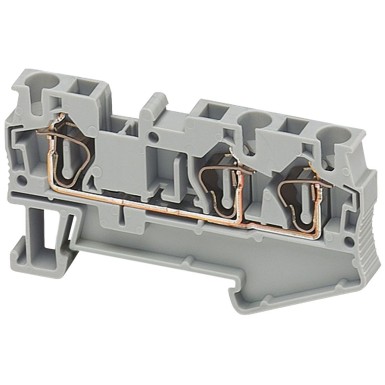 NSYTRR43 - Terminal block, Linergy TR, spring type, feed through, 3 points, 4mmІ, grey, set of 50 - Schneider Electric - Terminal block, Linergy TR, spring type, feed through, 3 points, 4mmІ, grey, set of 50 - Schneider Electric - 0