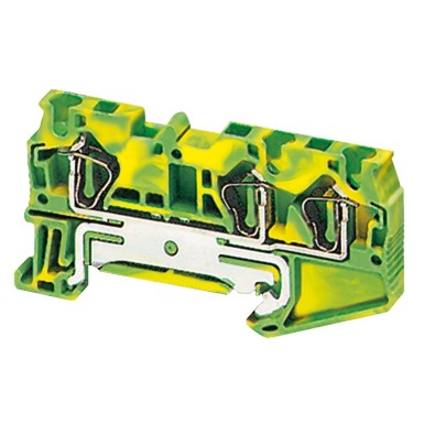 NSYTRR43PE - Terminal block, Linergy TR, spring type, protective earth, 3 points, 4mmІ, green-yellow, set of 50 - Schneider Electric - Terminal block, Linergy TR, spring type, protective earth, 3 points, 4mmІ, green-yellow, set of 50 - Schneider Electric - 0