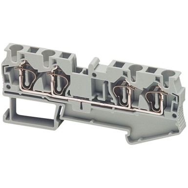 NSYTRR44 - Terminal block, Linergy TR, spring type, feed through, 4 points, 4mmІ, grey, set of 50 - Schneider Electric - Terminal block, Linergy TR, spring type, feed through, 4 points, 4mmІ, grey, set of 50 - Schneider Electric - 0