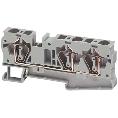 NSYTRR63 - Terminal block, Linergy TR, spring type, feed through, 3 points, 6mmІ, grey, set of 50 - Schneider Electric - Terminal block, Linergy TR, spring type, feed through, 3 points, 6mmІ, grey, set of 50 - Schneider Electric - 0