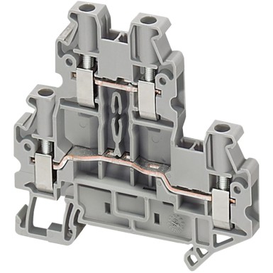 NSYTRV44D - SCREW TERMINAL, DOUBLE LEVEL, 4 POINTS, 4MMІ , GREY - Schneider Electric - SCREW TERMINAL, DOUBLE LEVEL, 4 POINTS, 4MMІ , GREY - Schneider Electric - 0