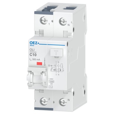 OEZ:38286 - In 10A, Ue AC 230 V, characteristic C, Idn 300 mA, 1+N-pole, Icn 10 kA, type AC - OEZ - In 10A, Ue AC 230 V, characteristic C, Idn 300 mA, 1+N-pole, Icn 10 kA, type AC - OEZ - 0