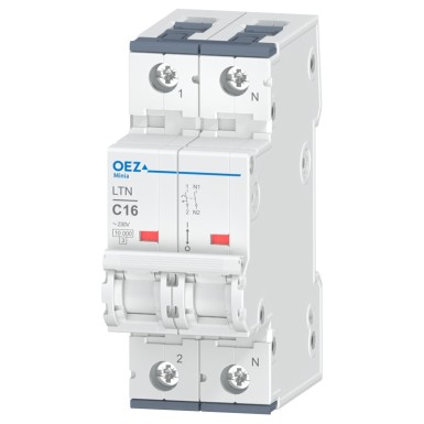 OEZ:41698 - In 16 A, Ue AC 230 V / DC 72 V, characteristic C, 1+N-pole, Icn 10 kA - OEZ - In 16 A, Ue AC 230 V / DC 72 V, characteristic C, 1+N-pole, Icn 10 kA - OEZ - 0