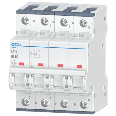 OEZ:41817 - In 10 A, Ue AC 230/400 V / DC 216 V, characteristic B, 3+N-pole, Icn 10 kA - OEZ - In 10 A, Ue AC 230/400 V / DC 216 V, characteristic B, 3+N-pole, Icn 10 kA - OEZ - 0