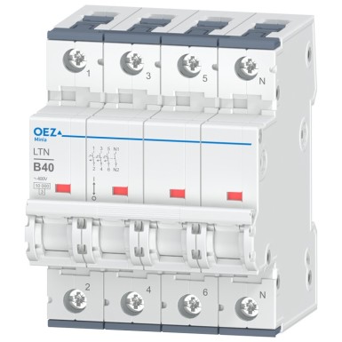 OEZ:41823 - In 40 A, Ue AC 230/400 V / DC 216 V, characteristic B, 3+N-pole, Icn 10 kA - OEZ - In 40 A, Ue AC 230/400 V / DC 216 V, characteristic B, 3+N-pole, Icn 10 kA - OEZ - 0