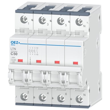 OEZ:41835 - In 50 A, Ue AC 230/400 V / DC 216 V, characteristic C, 3+N-pole, Icn 10 kA - OEZ - In 50 A, Ue AC 230/400 V / DC 216 V, characteristic C, 3+N-pole, Icn 10 kA - OEZ - 0