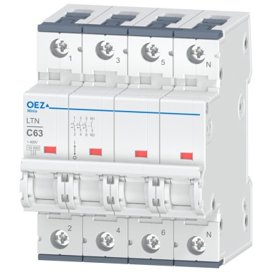 OEZ:41836 - In 63 A, Ue AC 230/400 V / DC 216 V, characteristic C, 3+N-pole, Icn 10 kA - OEZ - In 63 A, Ue AC 230/400 V / DC 216 V, characteristic C, 3+N-pole, Icn 10 kA - OEZ - 0