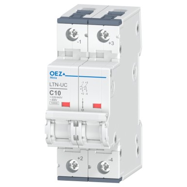 OEZ:41865 - In 10 A, Ue AC 230/400 V / DC 220/440 V, characteristic C, 2-pole, Icn 10 kA - OEZ - In 10 A, Ue AC 230/400 V / DC 220/440 V, characteristic C, 2-pole, Icn 10 kA - OEZ - 0