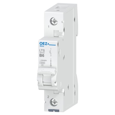 OEZ:41955 - In 6 A, Ue AC 230/400 V / DC 60 V, characteristic B, 1-pole, Icn 10 kA - OEZ - In 6 A, Ue AC 230/400 V / DC 60 V, characteristic B, 1-pole, Icn 10 kA - OEZ - 0