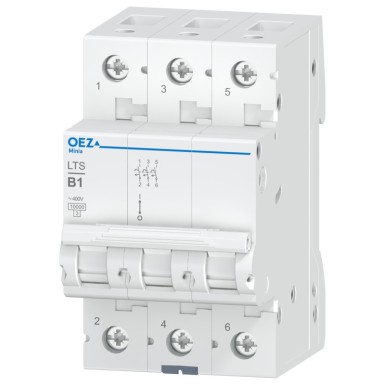 OEZ:42081 - In 1 A, Ue AC 230/400 V / DC 180 V, characteristic B, 3-pole, Icn 10 kA - OEZ - In 1 A, Ue AC 230/400 V / DC 180 V, characteristic B, 3-pole, Icn 10 kA - OEZ - 0