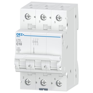 OEZ:42103 - In 10 A, Ue AC 230/400 V / DC 180 V, characteristic C, 3-pole, Icn 10 kA - OEZ - In 10 A, Ue AC 230/400 V / DC 180 V, characteristic C, 3-pole, Icn 10 kA - OEZ - 0