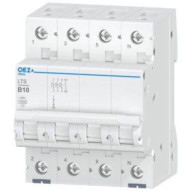 OEZ:42133 - In 10 A, Ue AC 230/400 V / DC 180 V, characteristic B, 3+N-pole, Icn 10 kA - OEZ - In 10 A, Ue AC 230/400 V / DC 180 V, characteristic B, 3+N-pole, Icn 10 kA - OEZ - 0