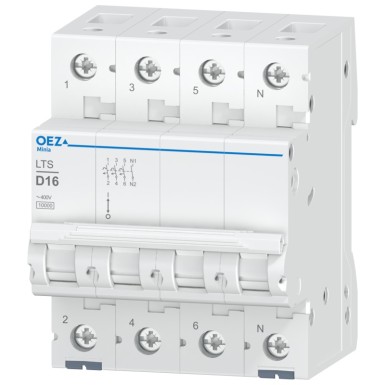 OEZ:42157 - In 16 A, Ue AC 230/400 V / DC 180 V, characteristic D, 3+N-pole, Icn 10 kA - OEZ - In 16 A, Ue AC 230/400 V / DC 180 V, characteristic D, 3+N-pole, Icn 10 kA - OEZ - 0