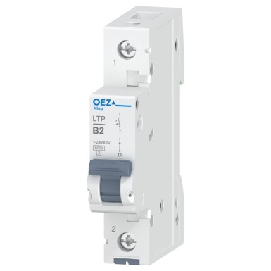 OEZ:42190 - In 2 A, Ue AC 230/400 V / DC 60 V, characteristic B, 1-pole, Icn 6 kA - OEZ - In 2 A, Ue AC 230/400 V / DC 60 V, characteristic B, 1-pole, Icn 6 kA - OEZ - 0