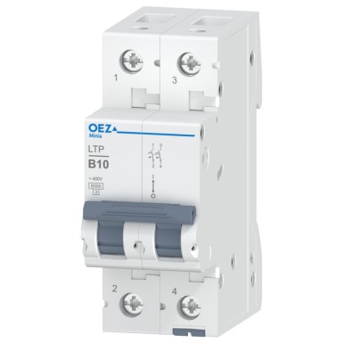 OEZ:42217 - In 10 A, Ue AC 230/400 V / DC 120 V, characteristic B, 2-pole, Icn 6 kA - OEZ - In 10 A, Ue AC 230/400 V / DC 120 V, characteristic B, 2-pole, Icn 6 kA - OEZ - 0