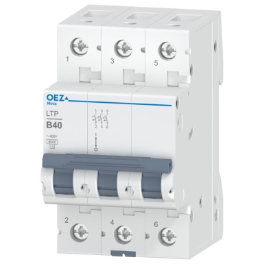 OEZ:42247 - In 40 A, Ue AC 230/400 V / DC 180 V, characteristic B, 3-pole, Icn 6 kA - OEZ - In 40 A, Ue AC 230/400 V / DC 180 V, characteristic B, 3-pole, Icn 6 kA - OEZ - 0