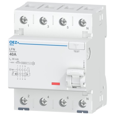 OEZ:42419 - In 40 A, Ue AC 230/400 V, Idn 30 mA, 4-pole, Inc 10 kA, type AC - OEZ - In 40 A, Ue AC 230/400 V, Idn 30 mA, 4-pole, Inc 10 kA, type AC - OEZ - 0