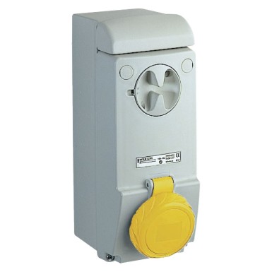 PKB63P514 - Unika interlocked socket 63 A 3P + E 100...130 V AC IP65 wall - Schneider Electric - Unika interlocked socket 63 A 3P + E 100...130 V AC IP65 wall - Schneider Electric - 0