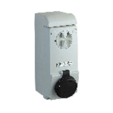 PKB63P544 - Unika interlocked socket 63 A 3P + E 480...500 V AC IP65 wall - Schneider Electric - Unika interlocked socket 63 A 3P + E 480...500 V AC IP65 wall - Schneider Electric - 0