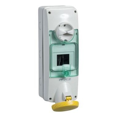 PKB63Q514 - Unika interlocked socket 63 A 3P + E 100...130 V AC IP65 wall - Schneider Electric - Unika interlocked socket 63 A 3P + E 100...130 V AC IP65 wall - Schneider Electric - 0