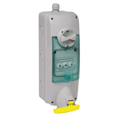 PKB63U514 - Unika interlocked socket 63 A 3P + E 100...130 V AC IP65 panel - Schneider Electric - Unika interlocked socket 63 A 3P + E 100...130 V AC IP65 panel - Schneider Electric - 0