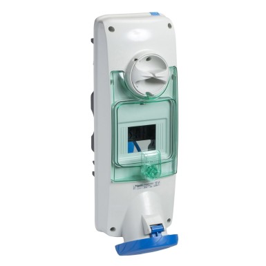 PKB63U523 - Unika interlocked socket 63 A 2P + E 200...250 V AC IP65 panel - Schneider Electric - Unika interlocked socket 63 A 2P + E 200...250 V AC IP65 panel - Schneider Electric - 0