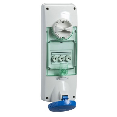 PKB63V523 - Unika interlocked socket 63 A 2P + E 200...250 V AC IP65 panel - Schneider Electric - Unika interlocked socket 63 A 2P + E 200...250 V AC IP65 panel - Schneider Electric - 0