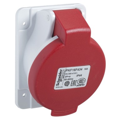 PKF16F434 - PratiKa - inclined socket outlet -16A - 3P+E - 380-415 V AC - IP44 - screw - Schneider Electric - PratiKa - inclined socket outlet -16A - 3P+E - 380-415 V AC - IP44 - screw - Schneider Electric - 0