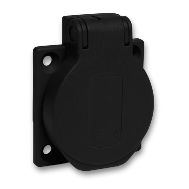 PKN51N - PratiKa - socket outlet NF 50x50mm - 2P+E 10-16 A - IP54 - connex. arr. - black - Schneider Electric - PratiKa - socket outlet NF 50x50mm - 2P+E 10-16 A - IP54 - connex. arr. - black - Schneider Electric - 0