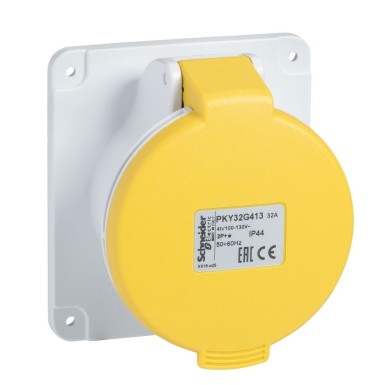 PKY16G413 - PratiKa socket fast straight 16A 2P + E 100...130 V AC panel - Schneider Electric - PratiKa socket fast straight 16A 2P + E 100...130 V AC panel - Schneider Electric - 0